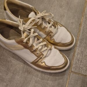 Cole Haan Women's Gold and White Sneakers
